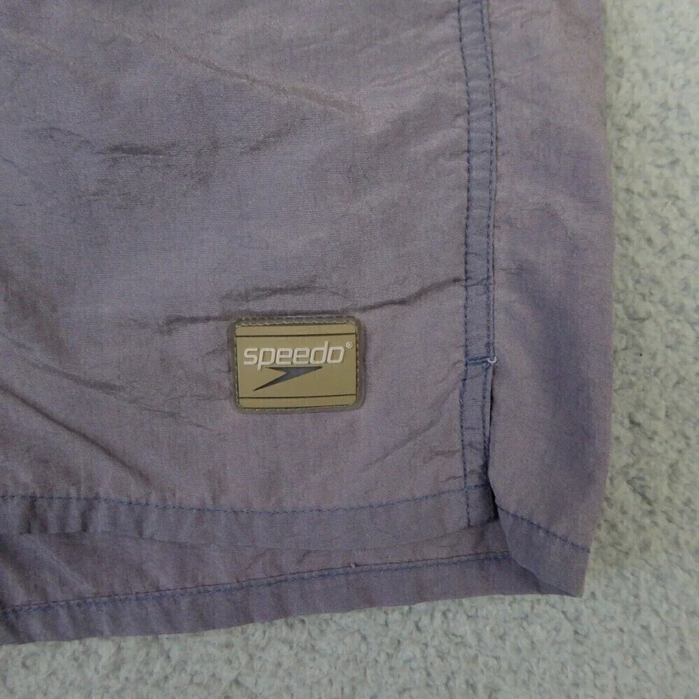 Vintage Speedo Swim Trunks Mens Large Blue Faded Lined Nylon Shorts 90s